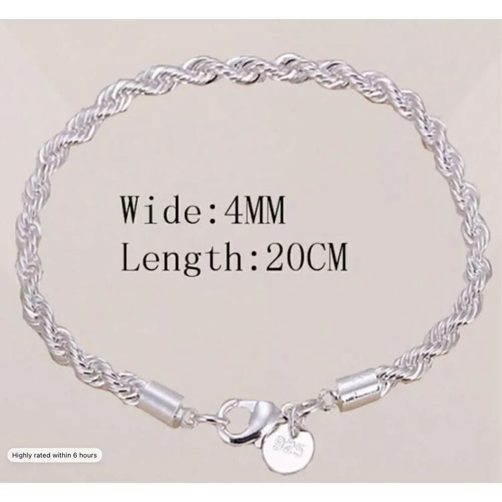 Silver Rope Bracelet